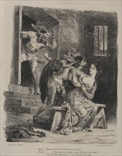 Illustrations for Faust: Faust in the prison of Marguerite, 1828. Creator: Eugène Delacroix (French, 1798-1863); Chez Ch. Motte, Éditeur, distributed by Chez Sautelet, Libraire.