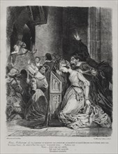 Illustrations for Faust: Marguerite at church, 1828. Creator: Eugène Delacroix (French, 1798-1863); Chez Ch. Motte, Éditeur, distributed by Chez Sautelet, Libraire.