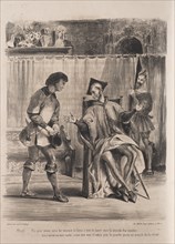 Illustrations for Faust: Méphistophélé receives the schoolboy, 1828. Creator: Eugène Delacroix (French, 1798-1863); Chez Ch. Motte, Éditeur, distributed by Chez Sautelet, Libraire.