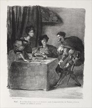 Illustrations for Faust: Méphistophelés is at Marthe, 1828. Creator: Eugène Delacroix (French, 1798-1863); Chez Ch. Motte, Éditeur, distributed by Chez Sautelet, Libraire.