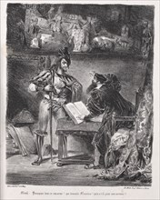 Illustrations for Faust: Méphistophélés visits Faust, 1828. Creator: Eugène Delacroix (French, 1798-1863); Chez Ch. Motte, Éditeur, distributed by Chez Sautelet, Libraire.
