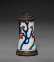 Imari Ware (?) Container with Brass Mounts, c 1650- 1700. Creator: Unknown.