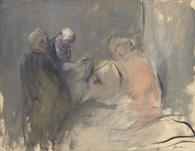 In the Hospital (recto) Sketch for In the Hospital (verso), fourth quarter 1800s or first third 1900 Creator: Jean Louis Forain (French, 1852-1931).