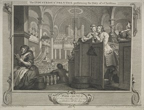 Industry and Idleness: The Industrious Prentice Performing the Duty of a Christian, 1747. Creator: William Hogarth (British, 1697-1764).