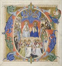 Initial G[audeamus omnes] from a Gradual: The Court of Heaven, 1371-77. Creator: Don Silvestro dei Gherarducci (Italian, 1339-1399).