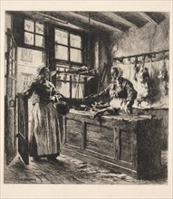 Interior of a Butcher Shop. Creator: Léon Augustin Lhermitte (French, 1844-1925).