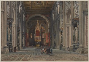 Interior of San Giovanni in Laterano, Rome, c. 1896. Creator: Martino del Don (Italian).
