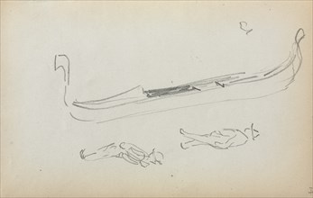 Italian Sketchbook: Gondola and Two Gondoliers (page 14), 1898-1899. Creator: Maurice Prendergast (American, 1858-1924).