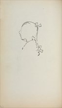 Italian Sketchbook: Head of a Girl in profile (page 152), 1898-1899. Creator: Maurice Prendergast (American, 1858-1924).