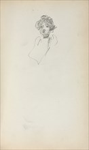 Italian Sketchbook: Head of a Woman (page 215), 1898-1899. Creator: Maurice Prendergast (American, 1858-1924).