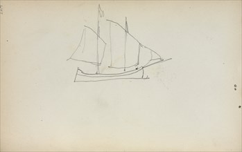 Italian Sketchbook: Sailboat (page 224), 1898-1899. Creator: Maurice Prendergast (American, 1858-1924).