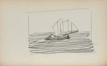 Italian Sketchbook: Sailboat (page 75), 1898-1899. Creator: Maurice Prendergast (American, 1858-1924).
