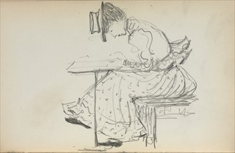 Italian Sketchbook: Seated Woman (page 107), 1898-1899. Creator: Maurice Prendergast (American, 1858-1924).