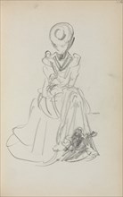 Italian Sketchbook: Seated Woman (page 114), 1898-1899. Creator: Maurice Prendergast (American, 1858-1924).
