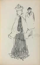 Italian Sketchbook: Standing Woman and Man (page 125), 1898-1899. Creator: Maurice Prendergast (American, 1858-1924).