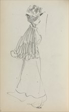 Italian Sketchbook: Standing Woman in profile (page 130), 1898-1899. Creator: Maurice Prendergast (American, 1858-1924).