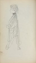 Italian Sketchbook: Standing Woman in Profile (page 51), 1898-1899. Creator: Maurice Prendergast (American, 1858-1924).