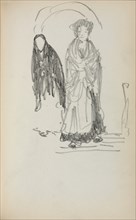 Italian Sketchbook: Two Standing Women (page 123), 1898-1899. Creator: Maurice Prendergast (American, 1858-1924).