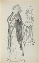 Italian Sketchbook: Two Standing Women (page 129), 1898-1899. Creator: Maurice Prendergast (American, 1858-1924).
