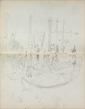 Italian Sketchbook: Venetian Harbor View (page 37 & 38), 1898-1899. Creator: Maurice Prendergast (American, 1858-1924).
