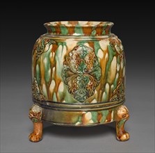 Jar with Applied Floral Decoration, 618-907. Creator: Unknown.