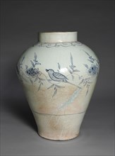 Jar with Bird and Flower Decoration, 1700s. Creator: Unknown.