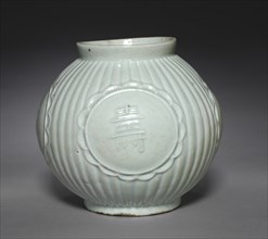 Jar with Four Auspicious Characters in Relief, 1800s. Creator: Unknown.