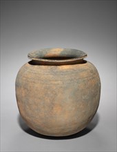 Jar with Loop Handle with Overall Impressed Surface Decoration, 200s-300s. Creator: Unknown.