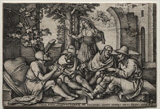 Job and His Friends. Creator: Hans Sebald Beham (German, 1500-1550).