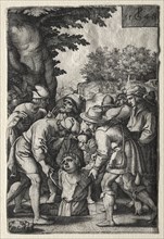 Joseph Lowered into a Well, 1546. Creator: Georg Pencz (German, c. 1500-1550).