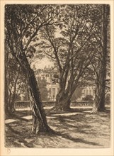 Kensington Gardens, No. 1 (Small Plate), 1859. Creator: Francis Seymour Haden (British, 1818-1910).