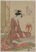 Koto from the series The Six Arts in Fashionable Guise, c. 1793-96. Creator: Ch?bunsai Eishi (Japanese, 1756-1829).