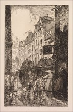 La Biévre, Les Gobelins, Saint-Séverin: Le Quartier Saint-Séverin: La Rue des Prêtres Saint-Séverin, Creator: Auguste Louis Lepère (French, 1849-1918).