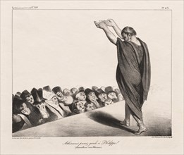 La Caricature, Pl. 454, Athenians Beware of Phillip! Creator: Honoré Daumier (French, 1808-1879); Aubert.