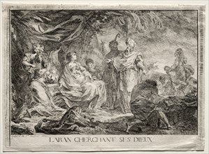 Laban cherchant ses dieux. Creator: Augustin de Saint-Aubin (French, 1736-1807).