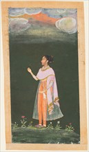 Lady Holding a Flower, c. 1670s-80s. Creator: Unknown.