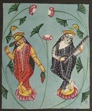 Lakshmi and Sarasvati, 1800s. Creator: Unknown.