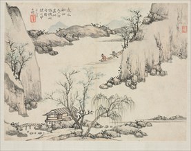 Landscape Album in Various Styles: Boating in Spring Water, 1684. Creator: Zha Shibiao (Chinese, 1615-1698).