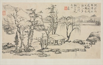 Landscape Album in Various Styles: Landscape after Ni Zan, 1684. Creator: Zha Shibiao (Chinese, 1615-1698).