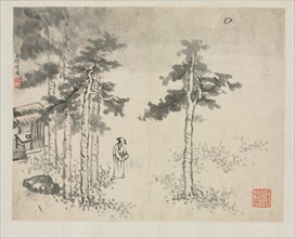 Landscape Album in Various Styles: Shibiao Waiting for the Moon, 1684. Creator: Zha Shibiao (Chinese, 1615-1698).