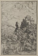 Landscape with a Castle, 1553. Creator: Hanns Lautensack (German, 1524-1566).