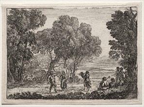 Landscape with a Country Dance (Small Plate), c. 1637. Creator: Claude Lorrain (French, 1604-1682).