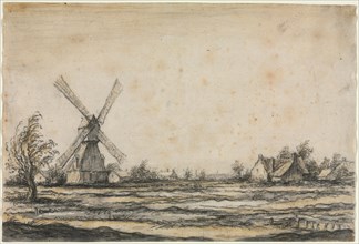Landscape with a Windmill near a Farmstead, 1642-1644. Creator: Aelbert Cuyp (Dutch, 1620-1691).