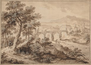 Landscape with Bridge, 1700-1729. Creator: Marco Ricci (Italian, 1676-1729).