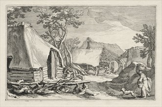 Landscape with Farmhouses, 1613-1614. Creator: Boetius Adams Bolswert (Flemish, 1580-1633).