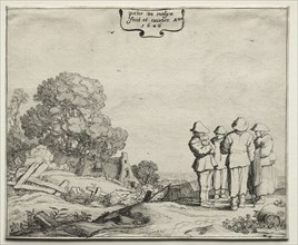 Landscape with Four Peasants Conversing, 1626. Creator: Pieter Molyn (Dutch, 1595-1661).