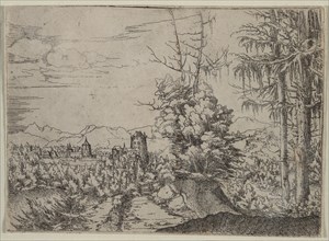 Landscape with Two Pines, 1522-1525. Creator: Albrecht Altdorfer (German, c. 1480-1538).
