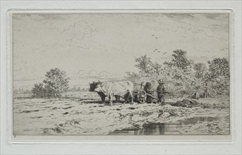 Landscape, Labourers, 1845. Creator: Charles-Émile Jacque (French, 1813-1894).