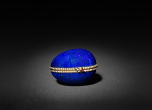 Lapis Lazuli Easter Egg, late 1800s - early 1900s. Creator: Peter Carl Fabergé (Russian, 1846-1920), firm of.