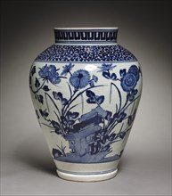 Large Jar with Peonies and Chrysanthemums, late 17th century. Creator: Unknown.